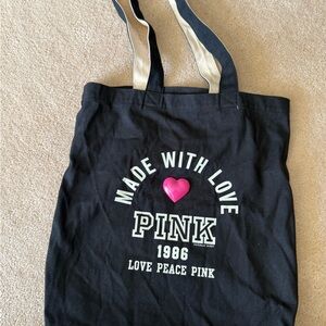 PINK Victoria's Secret Black and Cream Tote